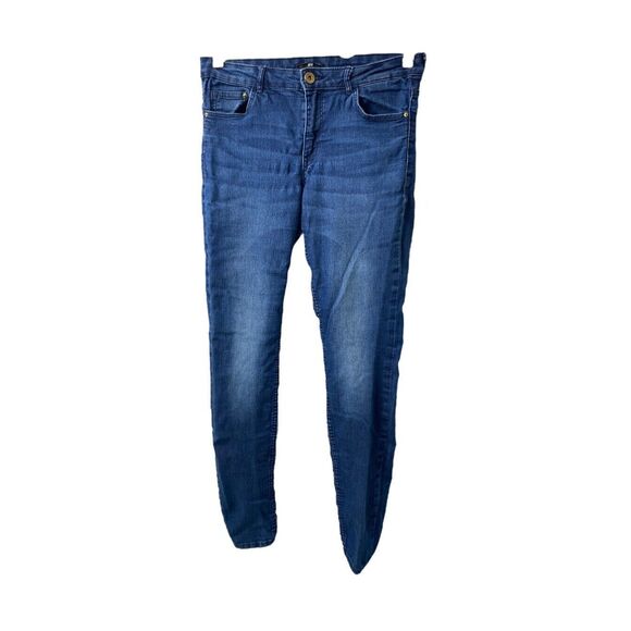 H&M Women's Jean's Blue Denim High Rise Skinny Pockets Stretchable Denim Size 8 - Picture 1 of 12